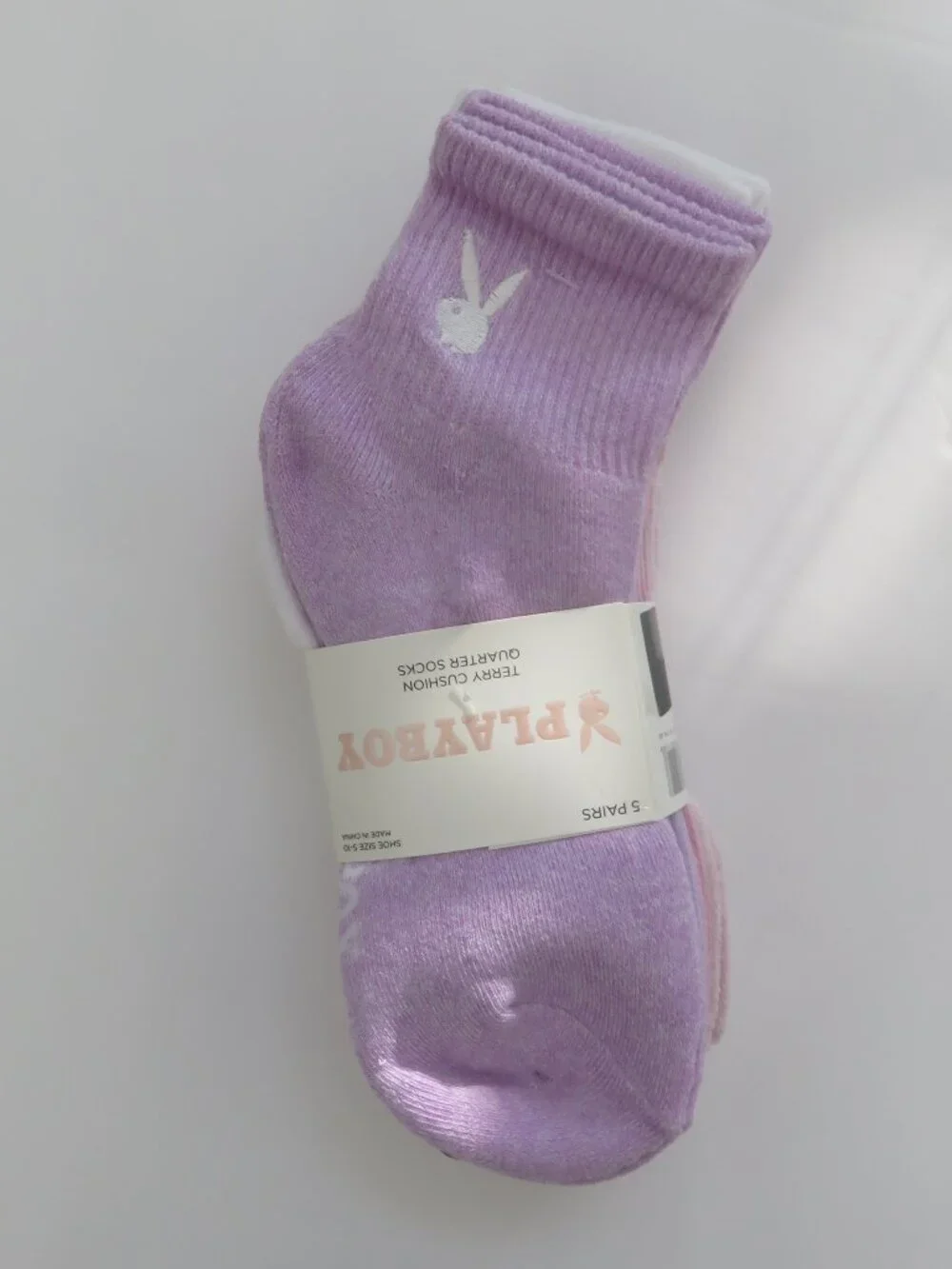 (#142) Playboy Multi-color 5-PK Signature Logo Bunny Cushioned Crew Socks